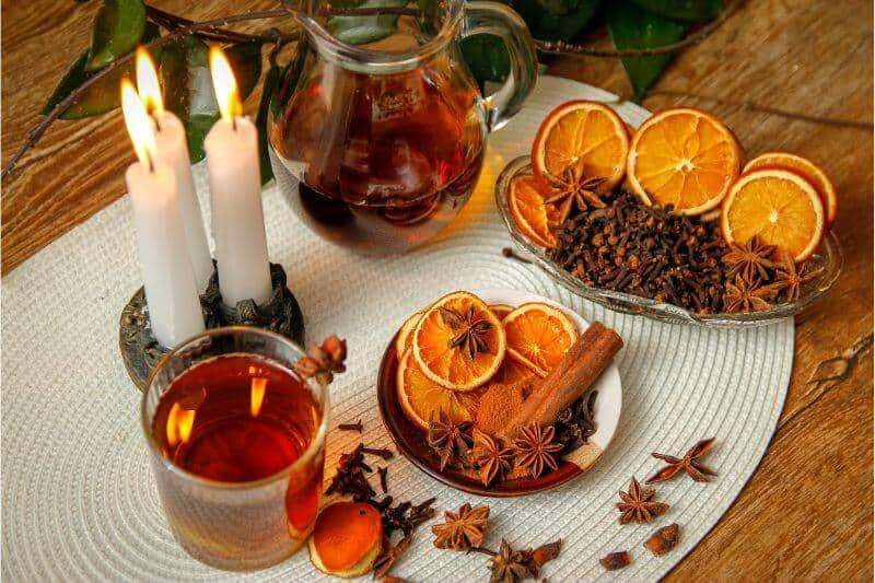 Fall Scented Potpourri made from dried orange slices, cinnamon sticks and cloves.