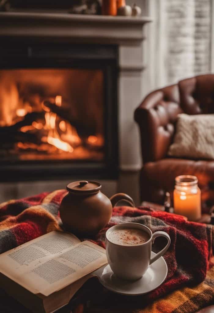 Coffee and Fireplace