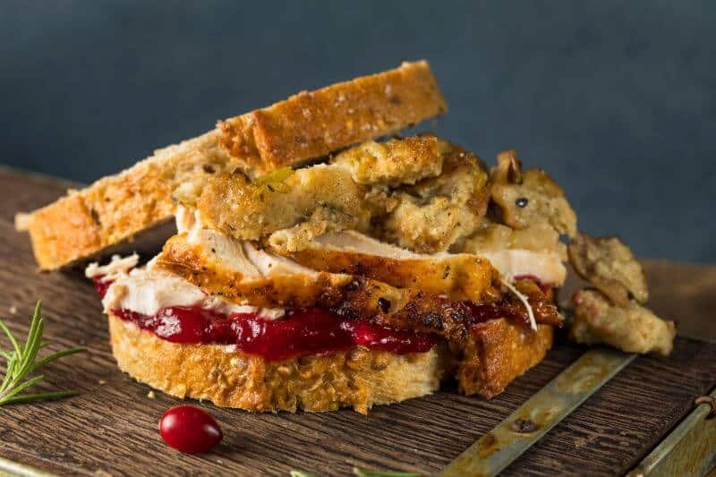 Thanksgiving Leftovers - Turkey Sandwich with Cranberry Sauce