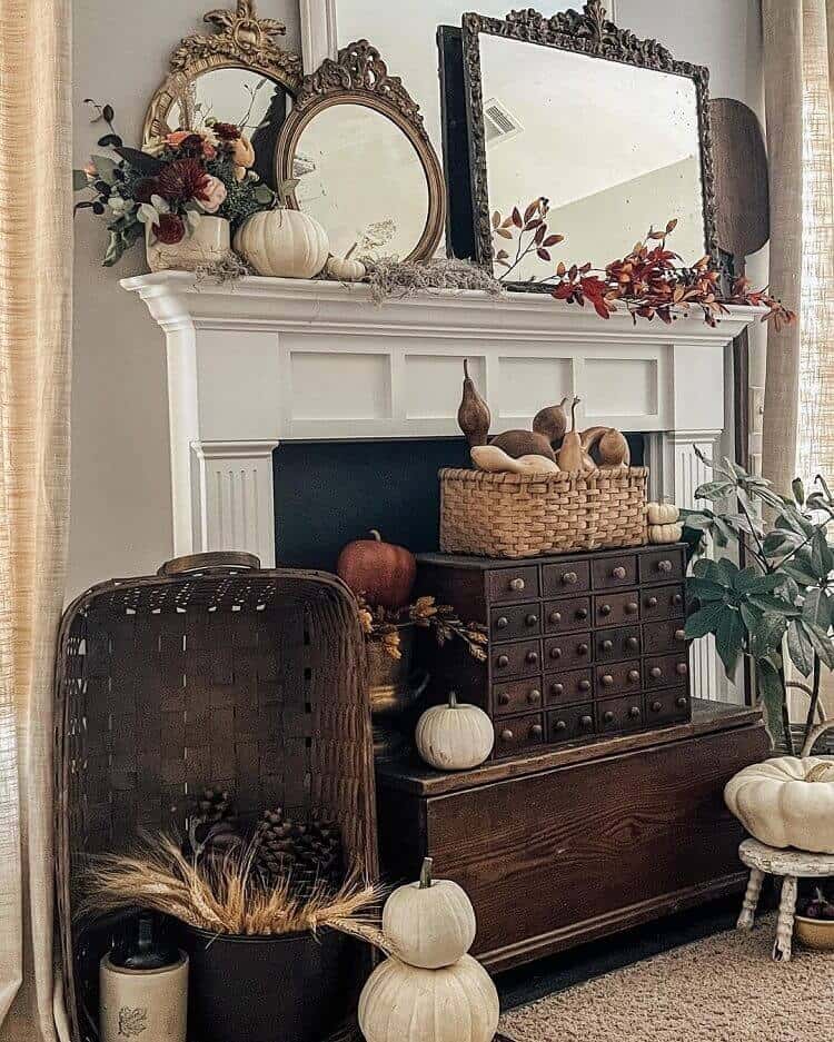 Vintage Fall Mantel