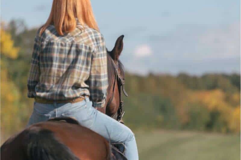 horseback riding in an Autumn landscape