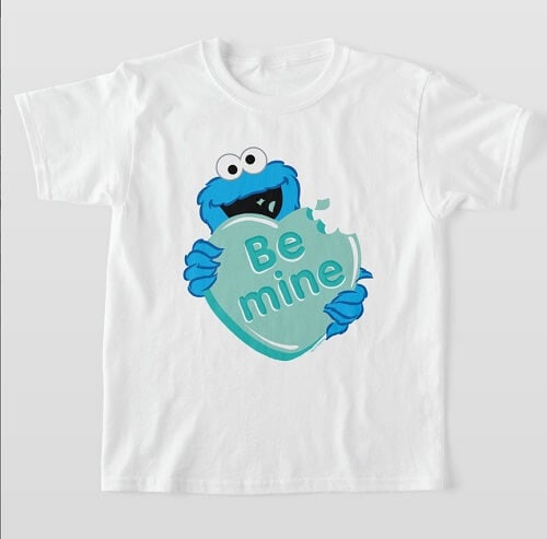 Cookie Monster Be Mine Candy Heart T-Shirt