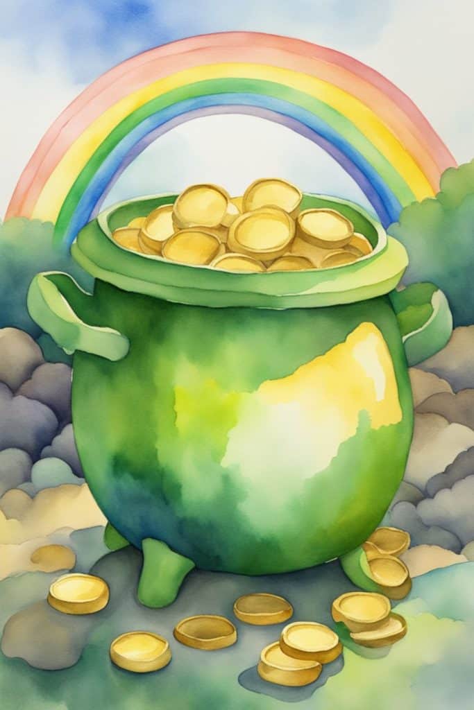 St. Patrick's Day Pot of Gold Watercolor