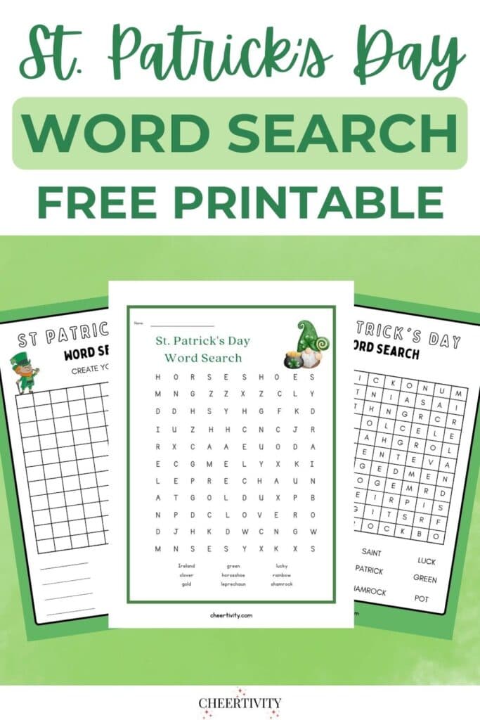 St. Patrick's Day Word Search Free Printable