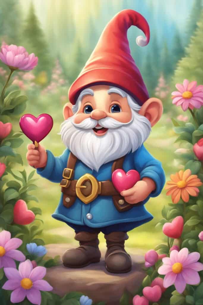 Valentine Gnome Illustration