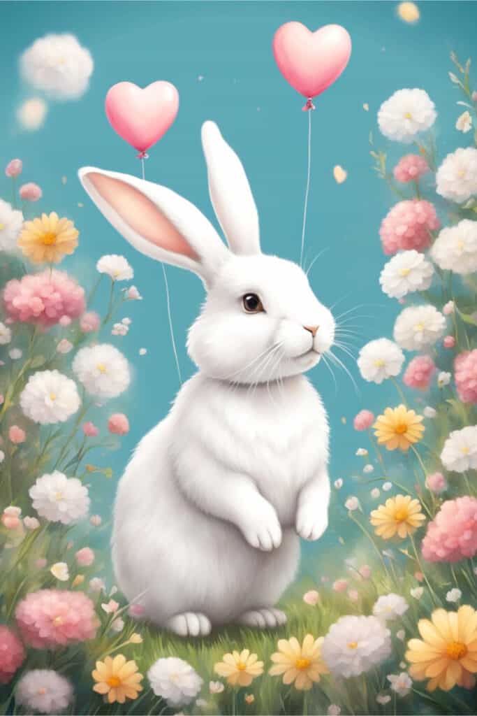 Valentine Rabbit Phone Background