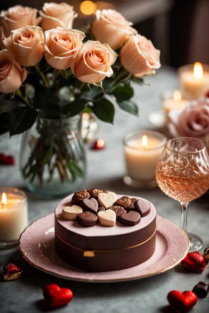 Valentine's Cake and Wine Aesthetic