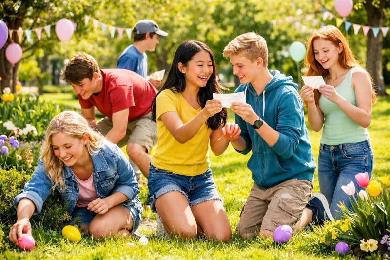 Easter Scavenger Hunt with Clues