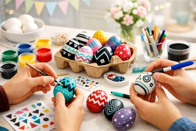 Egg Decorating with Cool Patterns