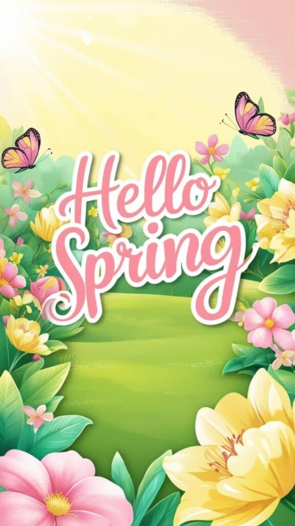 Hello Spring Phone Wallpaper