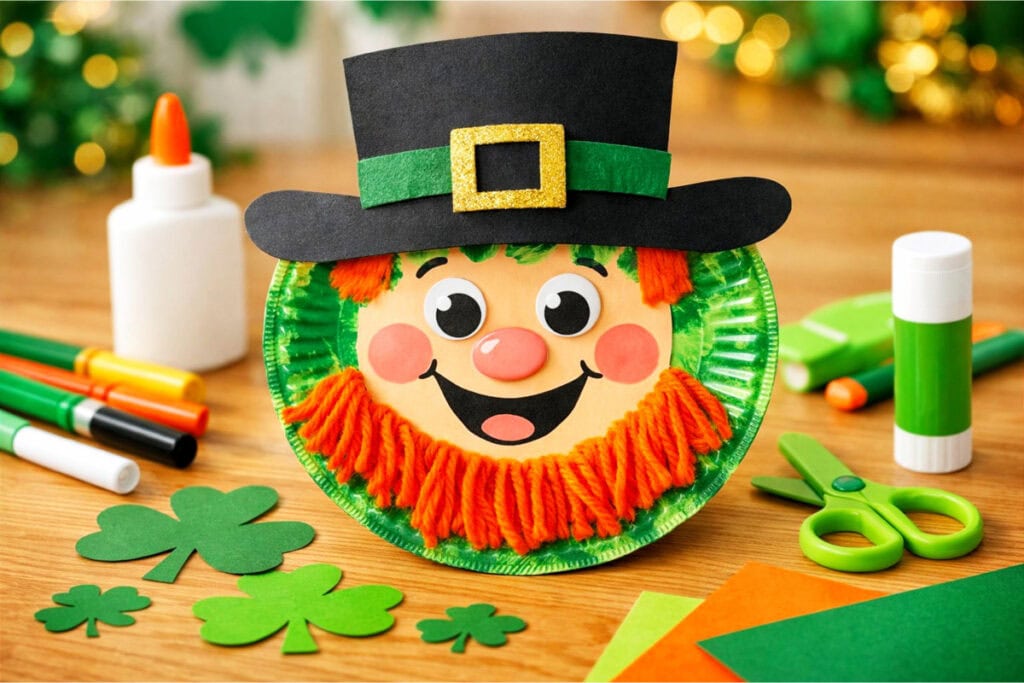 Paper Plate Leprechaun Mask