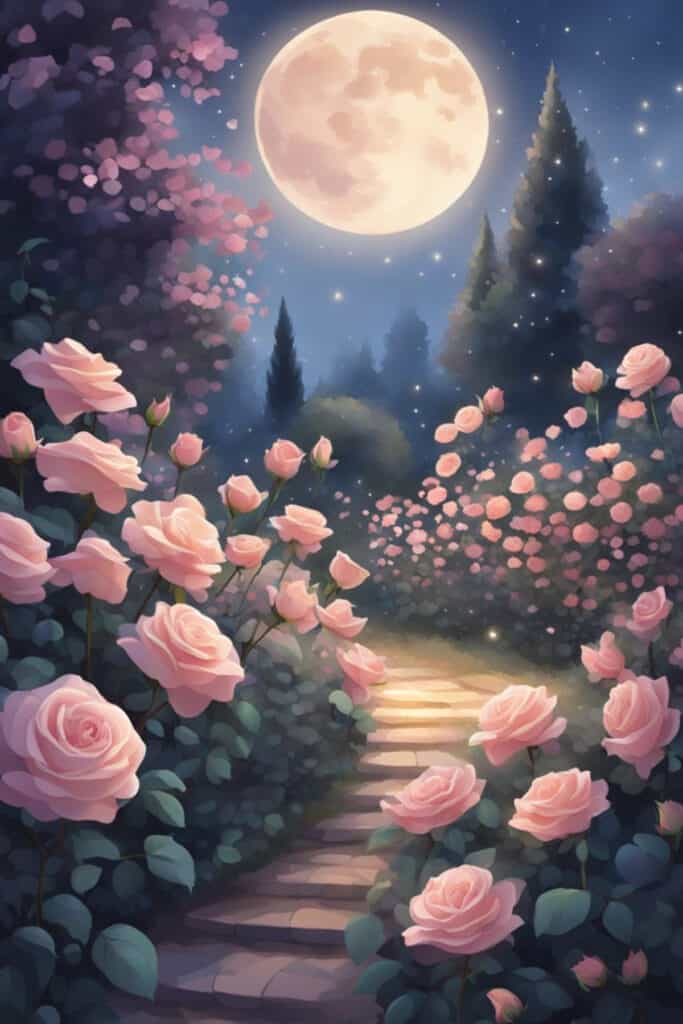 Rose Garden on a Spring Night