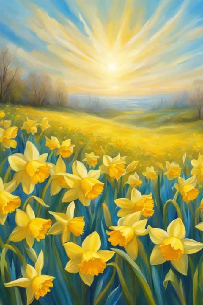 Spring Daffodils Aesthetic Phone Wallpaper
