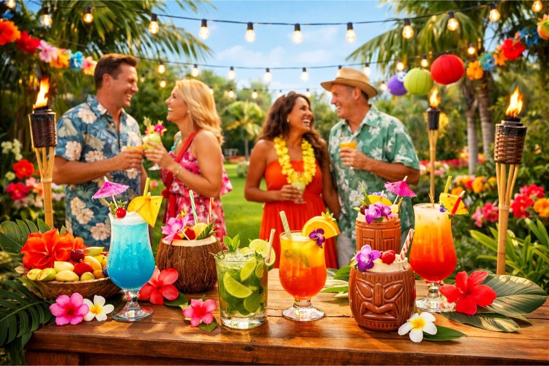 Backyard Luau with Tropical Drinks