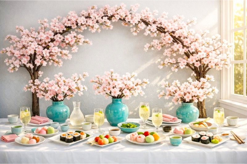 Japanese Style Cherry Blossom Party
