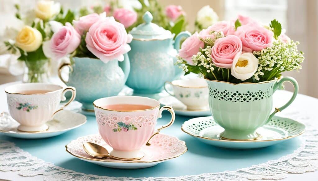 Vintage Teacups for Mother's Day Tea Party Decorations