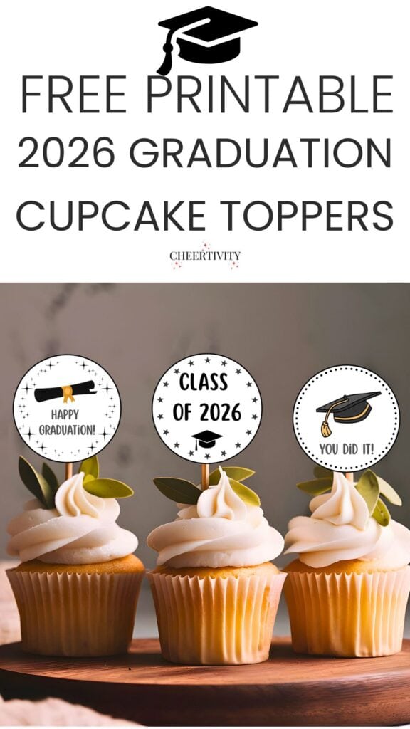 2026 Free Printable Graduation Cupcake Toppers