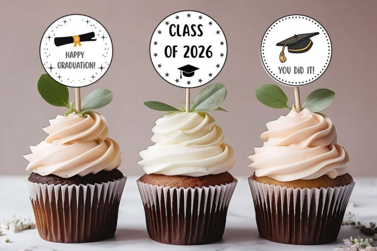 2026 Graduation Cupcake Toppers Printable