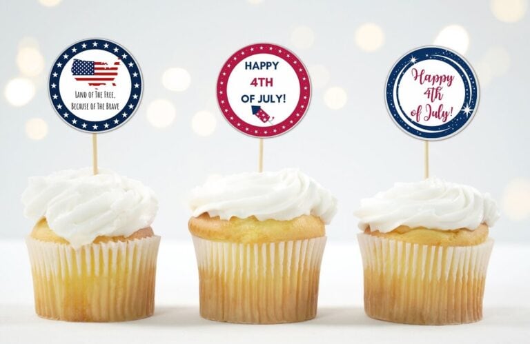 Free Printable 4th of July Cupcake Toppers