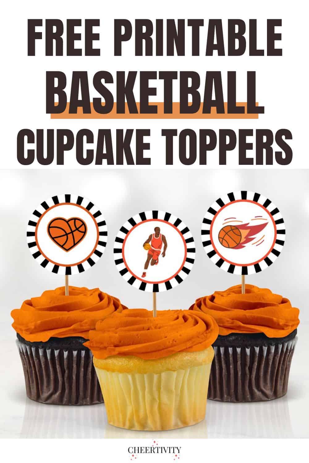 Free Printable Basketball Cupcake Toppers | Cheertivity