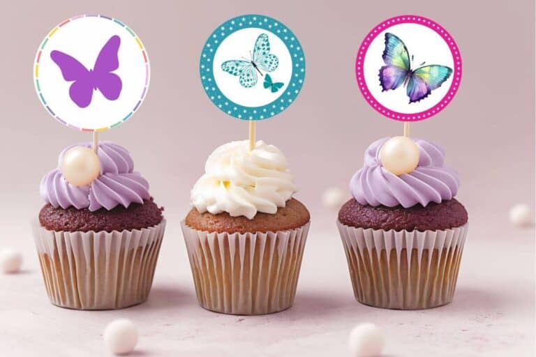 Free Printable Butterfly Cupcake Toppers