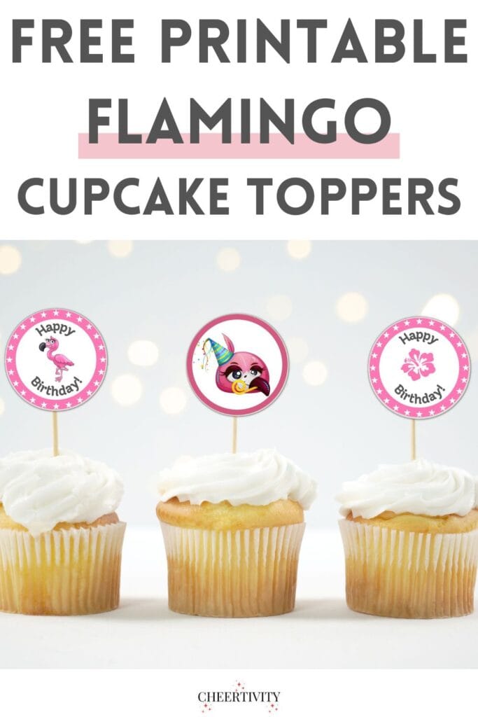 Free Printable Flamingo Cupcake Toppers