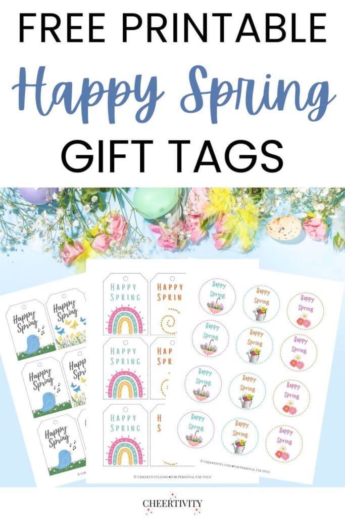 Free Printable Happy Spring Gift Tag pin