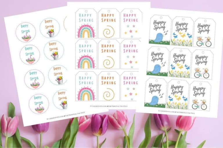 Free Printable Happy Spring Gift Tags