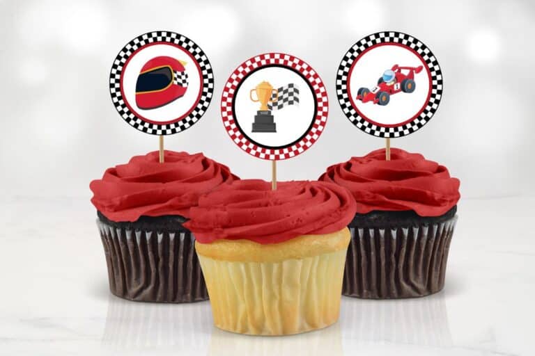 Free Printable Race Car Cupcake Toppers