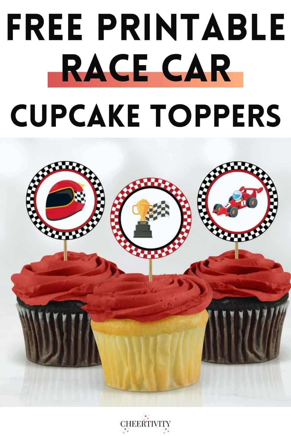 Free Printable Race Car Cupcake Toppers