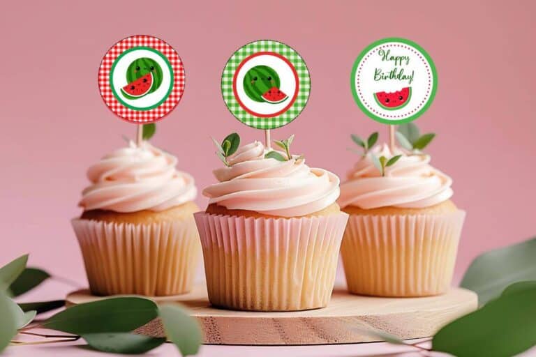 Free Printable Watermelon Cupcake Toppers