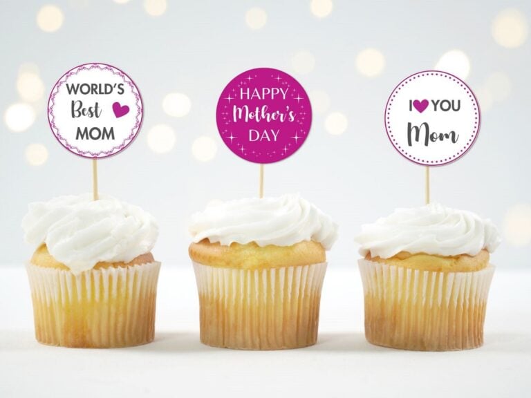 Free Printable Mother’s Day Cupcake Toppers