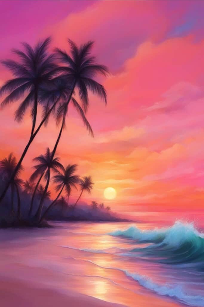Pink Summer Sunset Aesthetic