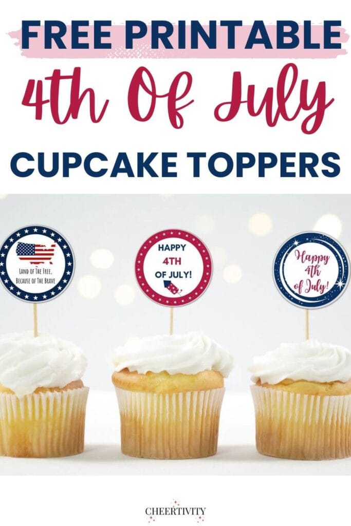 Printable 4th Of July Cupcake Toppers pin