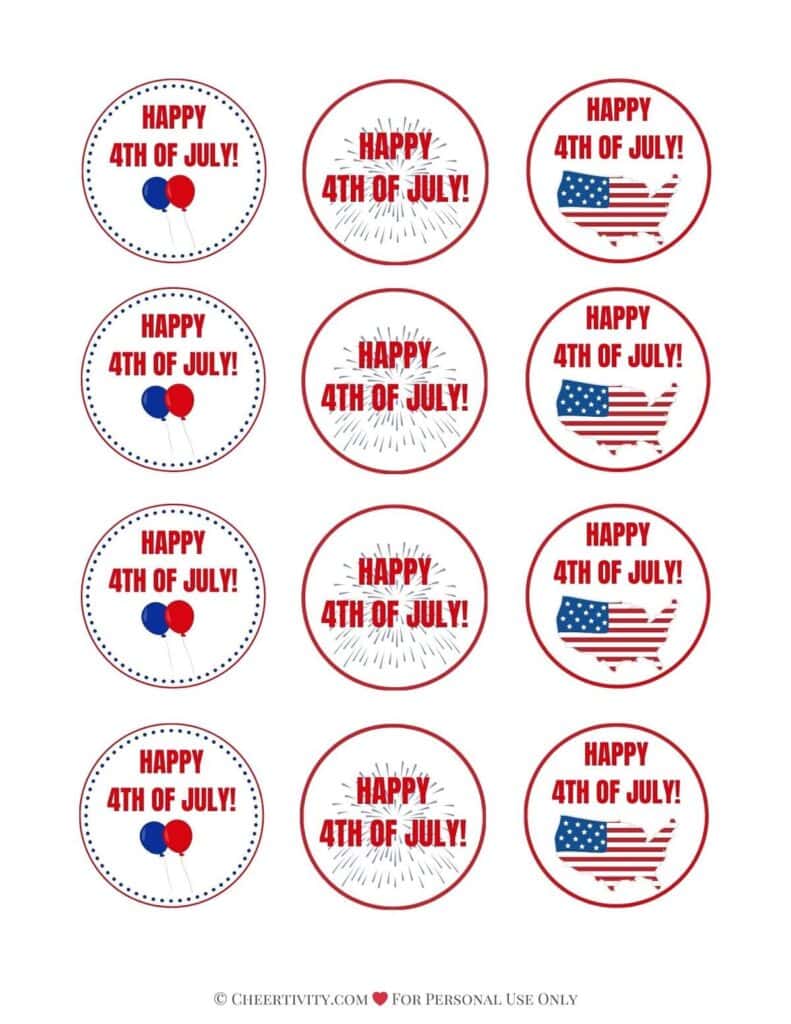 Printable 4th Of July Gift Tags 3