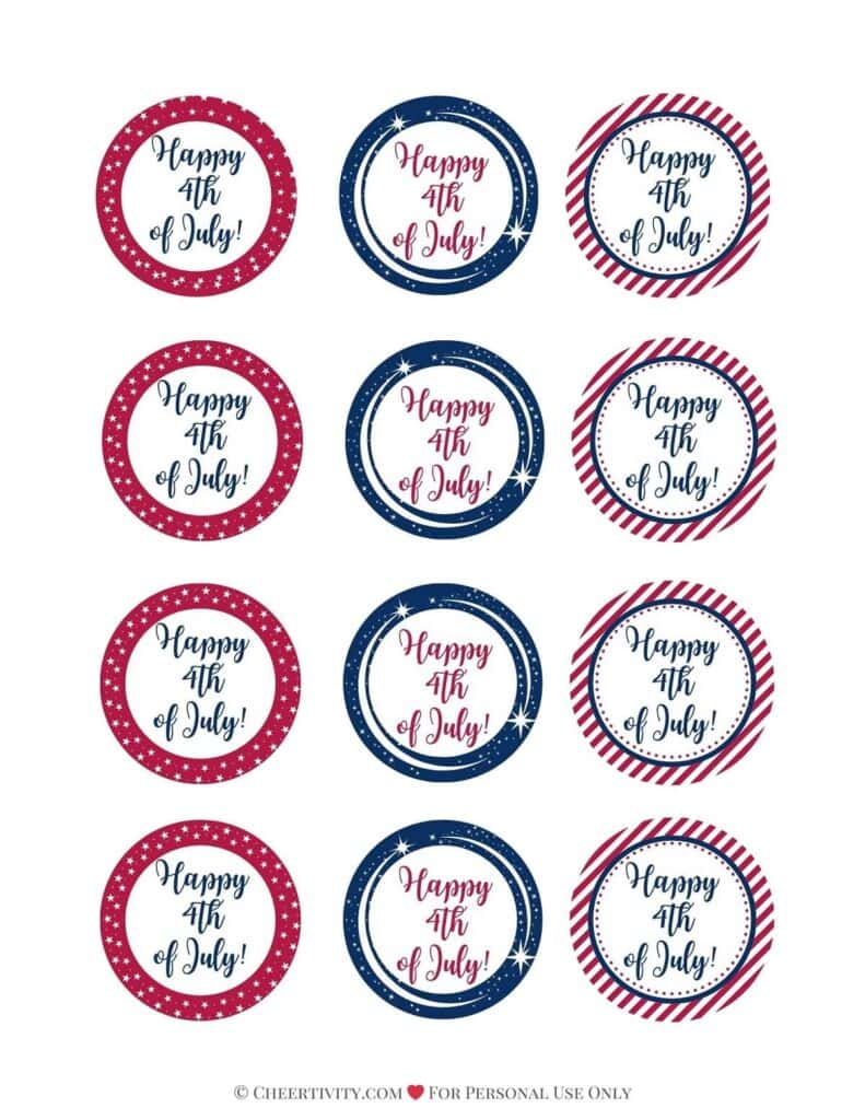 Printable 4th of July Cupcake Toppers 2