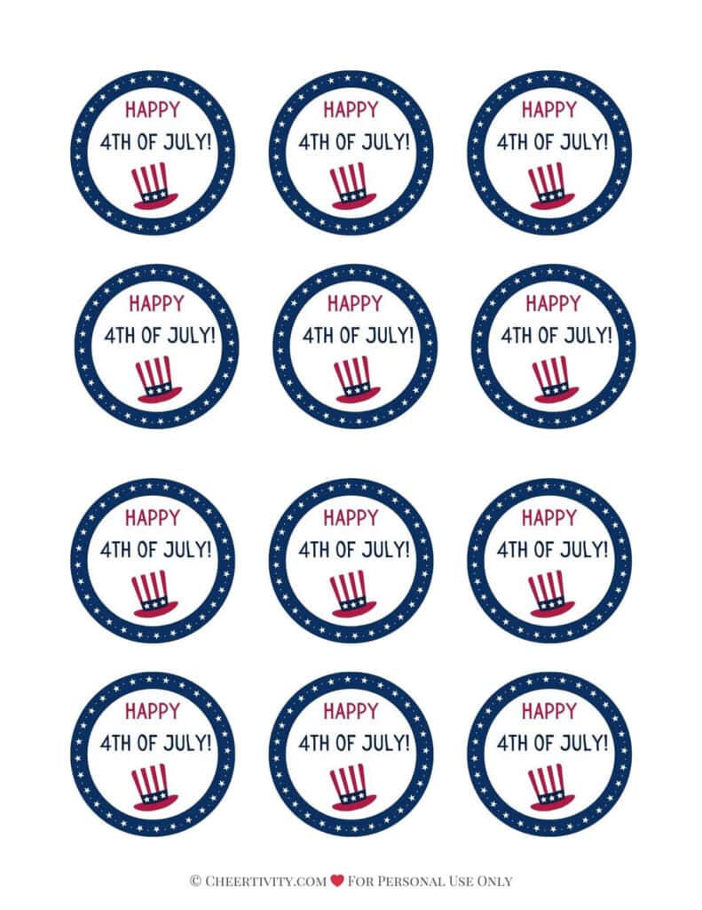 Printable 4th of July Cupcake Toppers 3