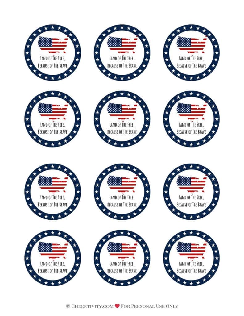Printable 4th of July Cupcake Toppers 4