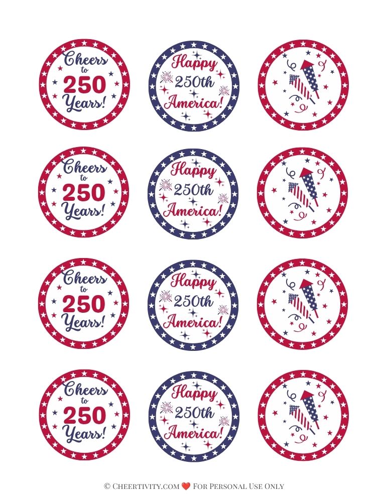 Printable 4th of July Cupcake Toppers 5