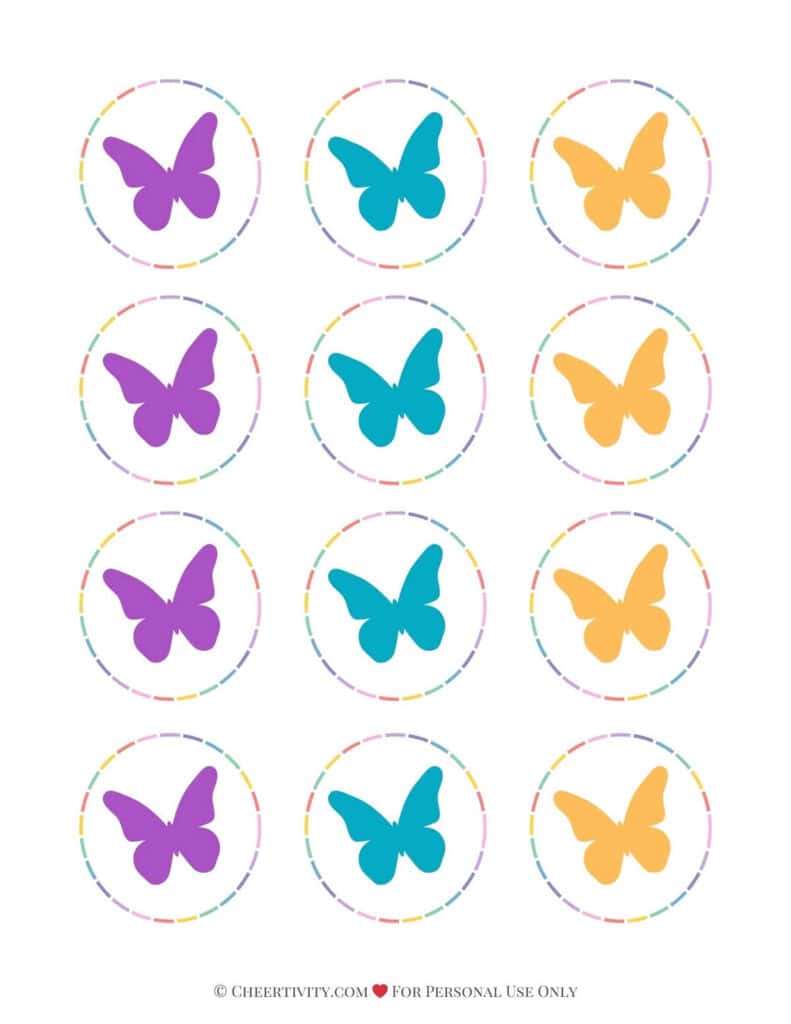 Printable Butterfly Cupcake Toppers 3