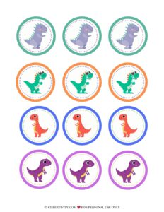 Free Printable Dinosaur Cupcake Toppers | Cheertivity