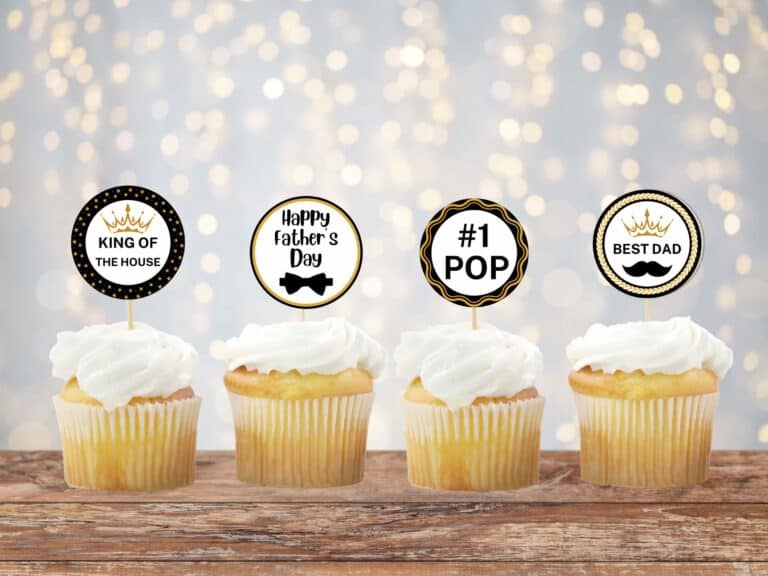 Free Printable Father’s Day Cupcake Toppers