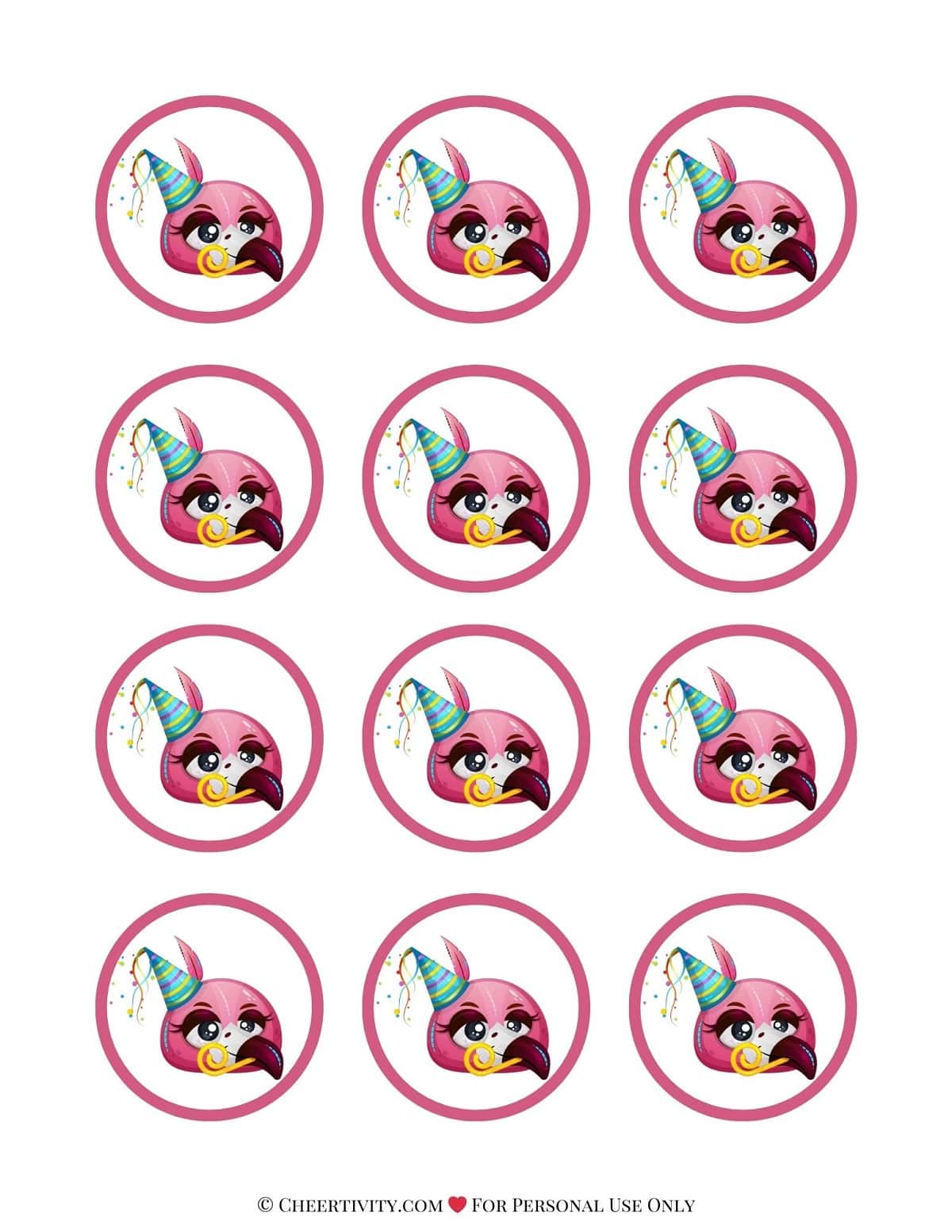 Free Printable Flamingo Cupcake Toppers | Cheertivity