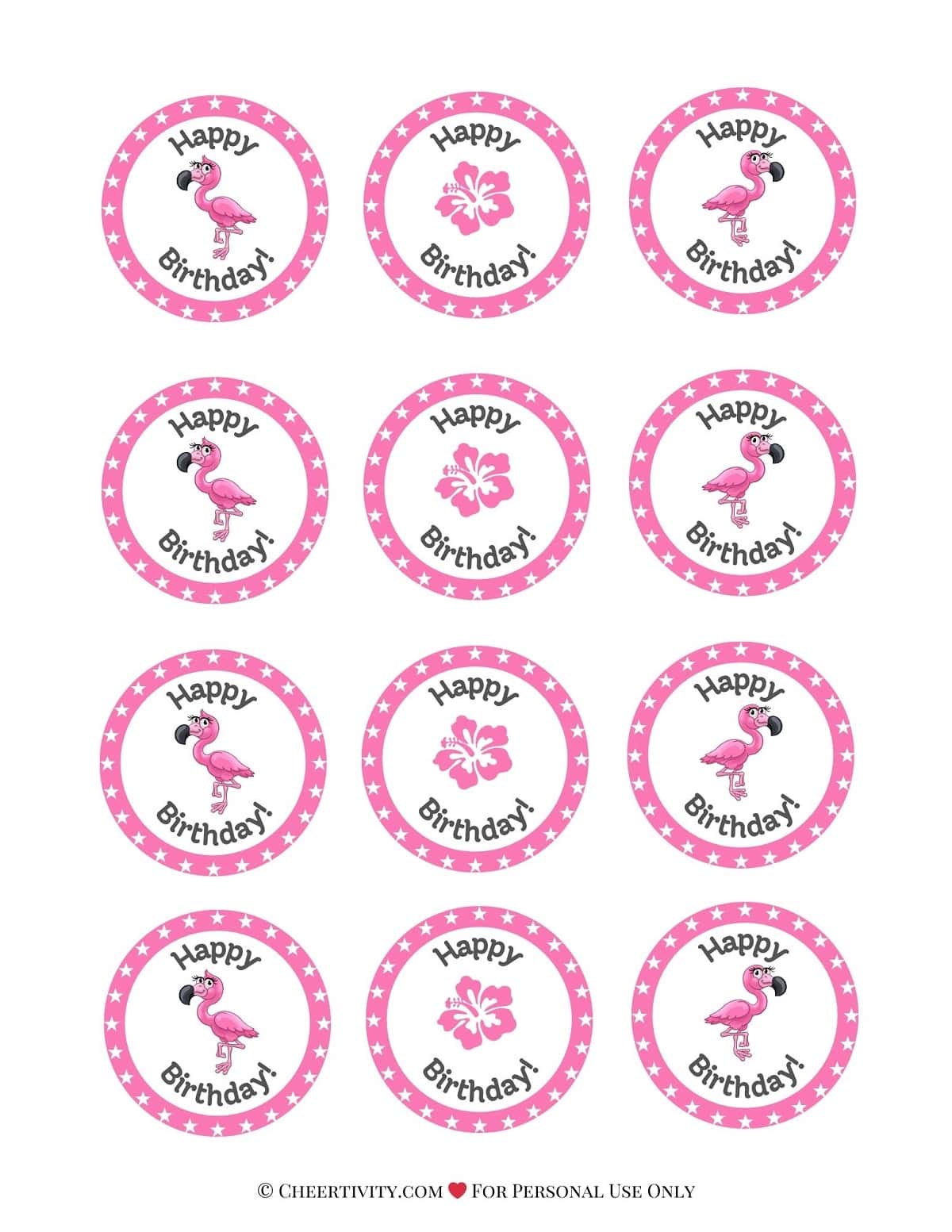 Free Printable Flamingo Cupcake Toppers | Cheertivity