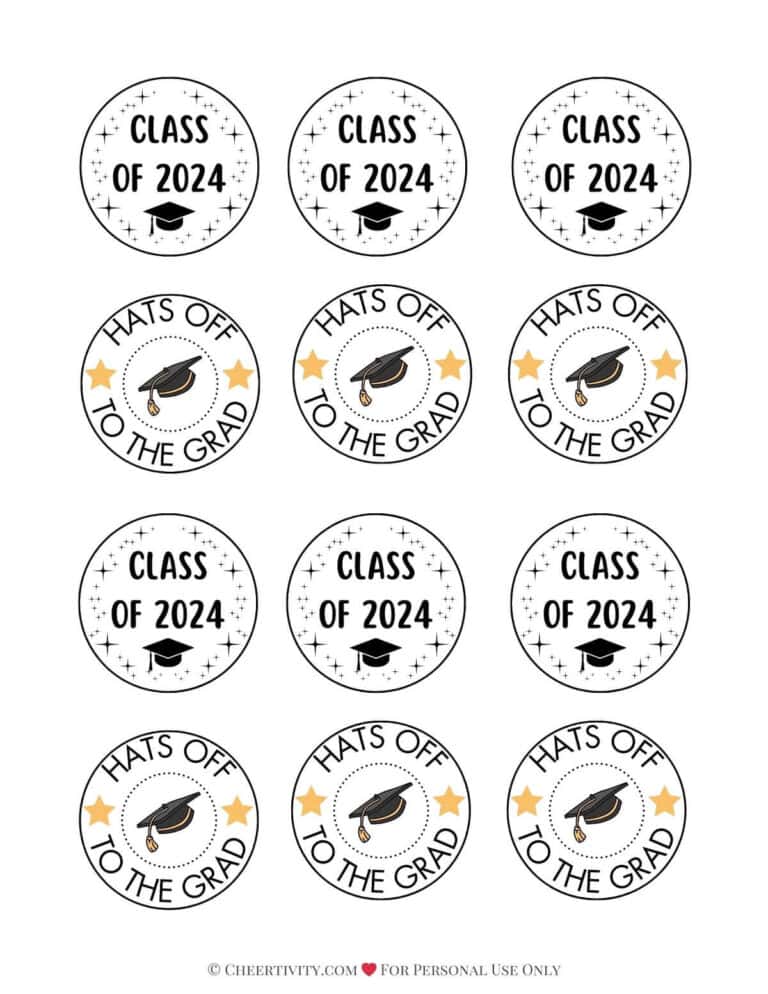 Free Printable Graduation Cupcake Toppers | Cheertivity