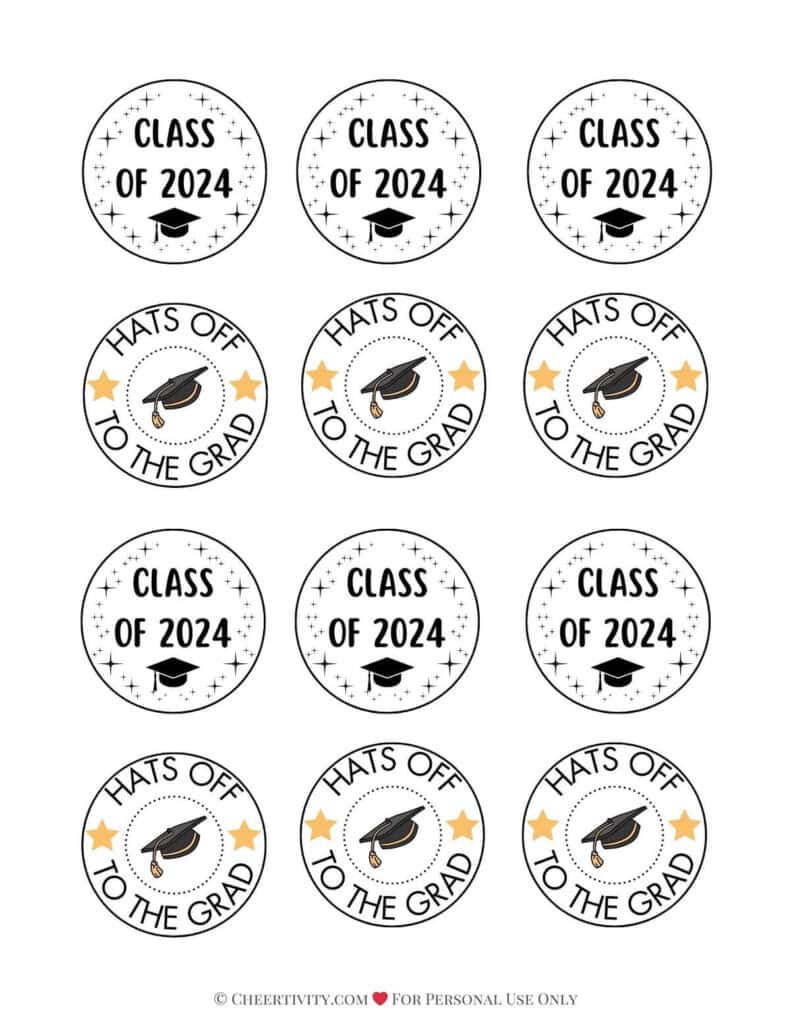 Printable Graduation Cupcake Toppers Design 1