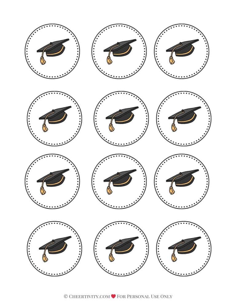 Free Printable Graduation Cupcake Toppers | Cheertivity