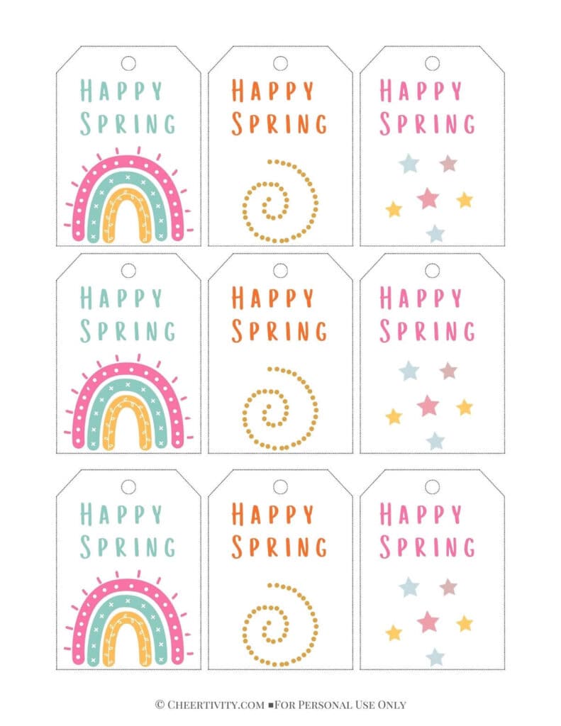 Printable Happy Spring Gift Tags 2