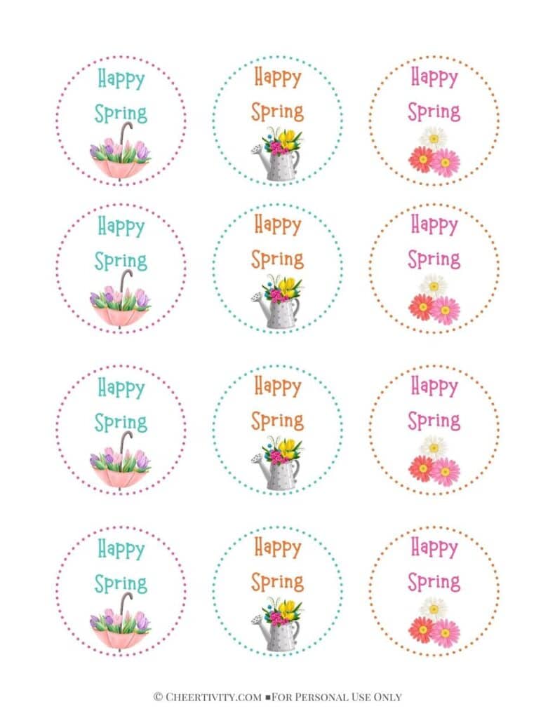 Free Printable Happy Spring Gift Tags | Cheertivity