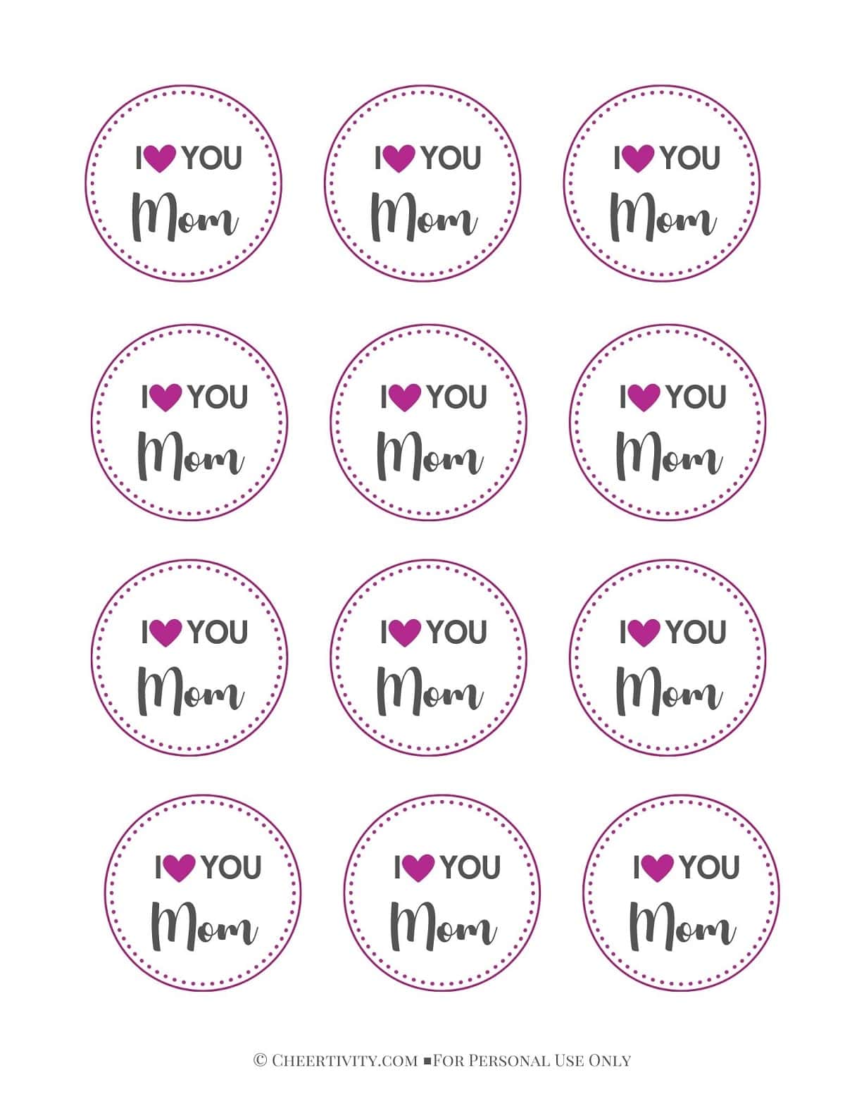 Printable Mother's Day Cupcake Toppers 3
